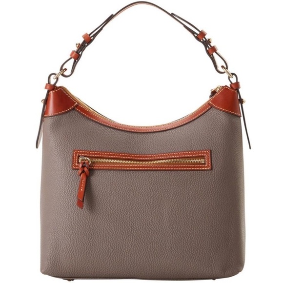 Dooney & Bourke Pebble Grain Erin Hobo Shoulder Bag - Elephant with dust bag - Picture 3 of 12